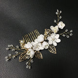 Bride Hair Accessories Hair Comb Pearl Flower Alloy Bride Wedding Headdress