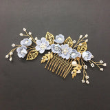 Bride Hair Accessories Hair Comb Pearl Flower Alloy Bride Wedding Headdress