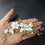 Bride Hair Accessories Hair Comb Pearl Flower Alloy Bride Wedding Headdress
