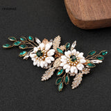 Bride Hair Clips Rhinestones Floral Hairpin Barrettes Bridesmaid Wedding Hair
