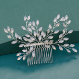 Bride Hair Combs Hair Accessories Wedding Bridal Headpiece Silver Crystal Pearl