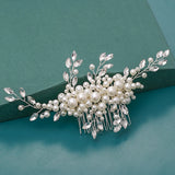 Bride Hair Combs Hair Accessories Wedding Bridal Headpiece Silver Crystal Pearl
