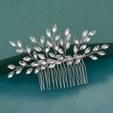 Bride Hair Combs Hair Accessories Wedding Bridal Headpiece Silver Crystal Pearl