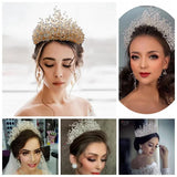 Rhinestone Wedding Headband Crown Queen Tiara Baroque Hair Accessories