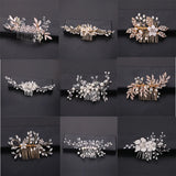 Bride Hair Pin Alloy Pearl Beads Barrette Crystal Rhinestone Hair Combs