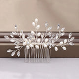 Bride Hair Pin Alloy Pearl Beads Barrette Crystal Rhinestone Hair Combs