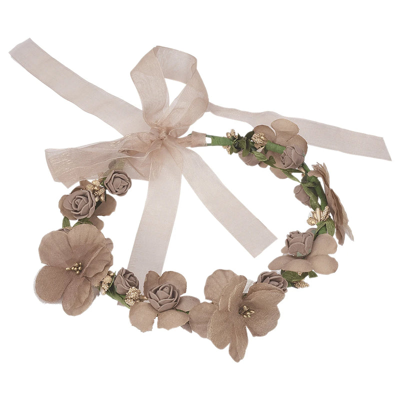 Bride Hair Wreath Flower Hairband Crown Wedding Garland Forehead Hair Band