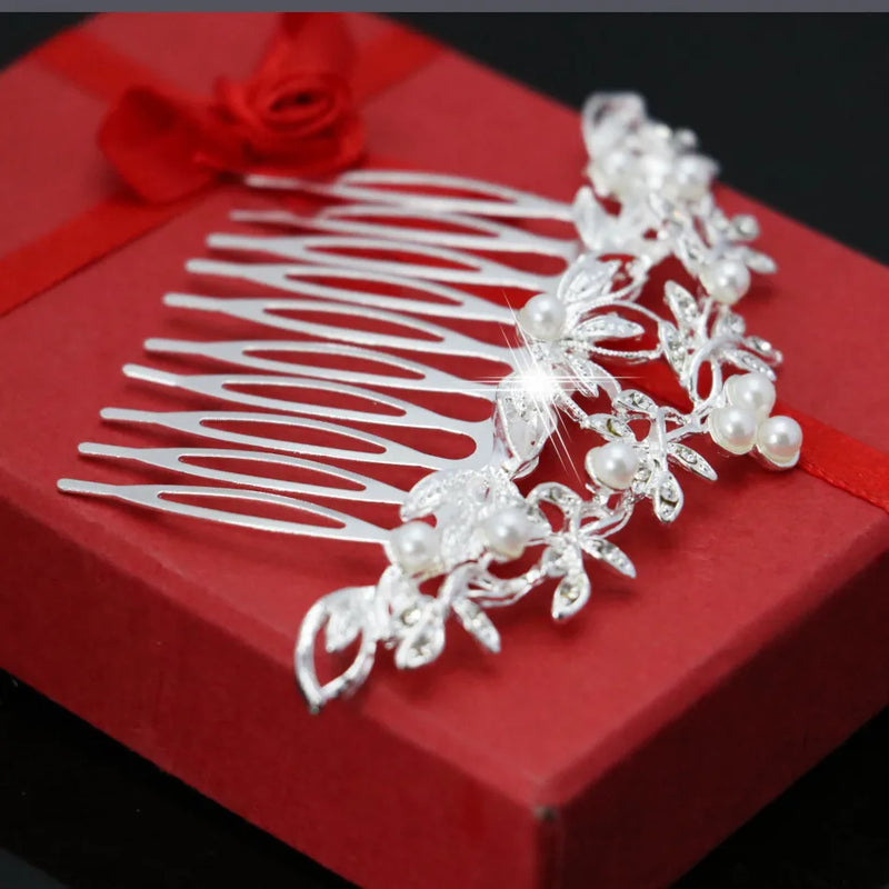 Pearl Hair Comb Rhinestone Hair Clips Crystal Jewelry Women Hair Accessories