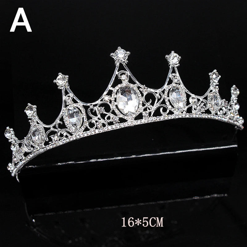Bride Headdress Crystal Rhinestone Crown Tiaras Headband Wedding Hair Jewelry