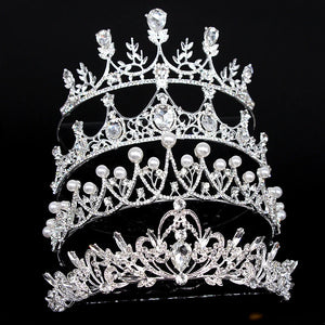 Bride Headdress Crystal Rhinestone Crown Tiaras Headband Wedding Hair Jewelry