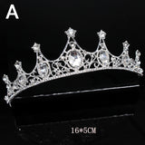 Bride Headdress Crystal Rhinestone Crown Tiaras Headband Wedding Hair Jewelry