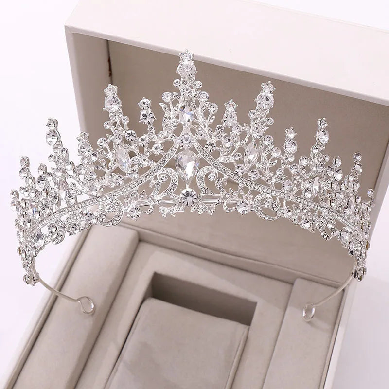 Bride Headdress Rhinestone Crown Tiaras Headband Wedding Hair Jewelry