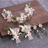 Bride Mori Headdress Dry Lace Flower Hair Pin Set