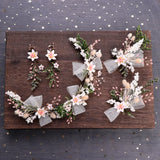 Bride Mori Headdress Dry Lace Flower Hair Pin Set