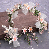 Bride Mori Headdress Dry Lace Flower Hair Pin Set