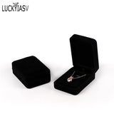 Bride Necklace Pendant Box Velvet Wedding Jewelry Gift Case Trinket Display