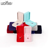 Bride Necklace Pendant Box Velvet Wedding Jewelry Gift Case Trinket Display