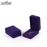 Bride Necklace Pendant Box Velvet Wedding Jewelry Gift Case Trinket Display