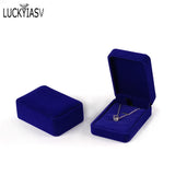 Bride Necklace Pendant Box Velvet Wedding Jewelry Gift Case Trinket Display