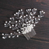 Bride Pearl Hairpins Wedding Flower Hair Comb Crystal Beads Bridal Hair Pins Hai