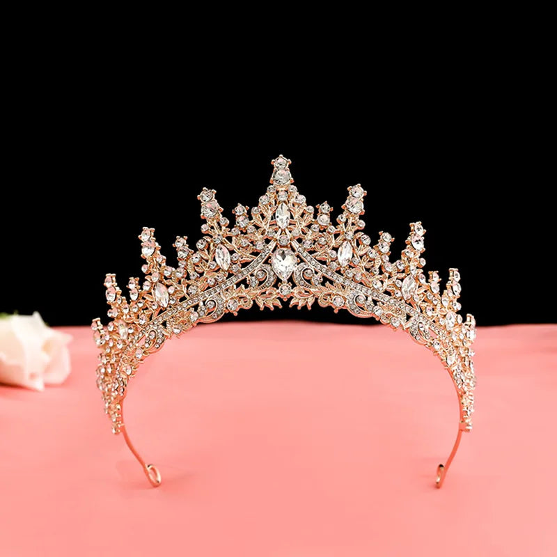 Colorful Rhinestone Tiara for Bride Princess Crown Party