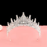 Colorful Rhinestone Tiara for Bride Princess Crown Party