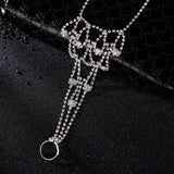 Rhinestone Flower Anklets for Women Foot Ring Bracelet Tassel Beach Foot Chain
