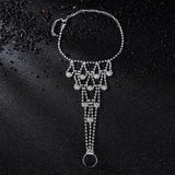 Rhinestone Flower Anklets for Women Foot Ring Bracelet Tassel Beach Foot Chain