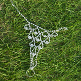 Rhinestone Flower Anklets for Women Foot Ring Bracelet Tassel Beach Foot Chain