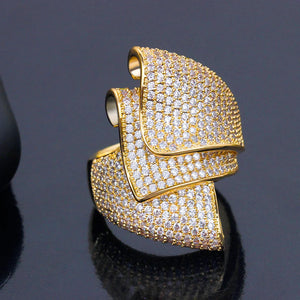 Big Ring Conch Zirconia Stones Wedding Party Jewelry