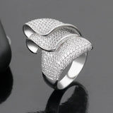Big Ring Conch Zirconia Stones Wedding Party Jewelry