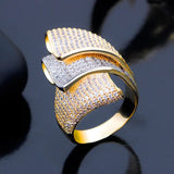 Big Ring Conch Zirconia Stones Wedding Party Jewelry
