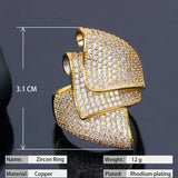 Big Ring Conch Zirconia Stones Wedding Party Jewelry