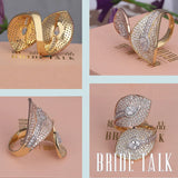 Leaf Shape CZ Engagement Wedding Ring for Women