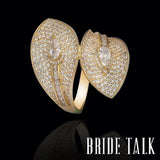 Leaf Shape CZ Engagement Wedding Ring for Women