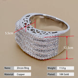 Round Cubic Zirconia Women's Ring Wedding Party Jewelry Gift