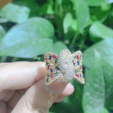 Jewelry Bow Ring Women Cubic Zirconia Rhinestone Bridal Rings