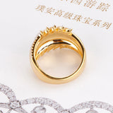Vintage CZ Stackable Rings for Women Big Africa Retro Finger Ring