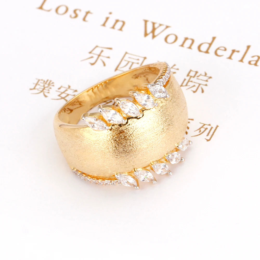 Vintage CZ Stackable Rings for Women Big Africa Retro Finger Ring