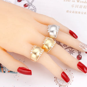 Vintage CZ Stackable Rings for Women Big Africa Retro Finger Ring