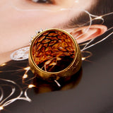 Vintage Flower CZ Rings Big Africa Retro Finger Ring