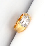 Vintage Inlay CZ Cluster Rings Retro Finger Ring Gift