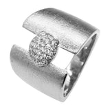 Vintage Style Cubic Zirconia Ring Retro Brushed-finish Finger Ring