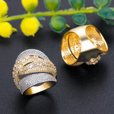 Twist Bold Rings Cubic Zirconia Stones Engagement Party Jewelry