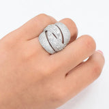 Twist Bold Rings Cubic Zirconia Stones Engagement Party Jewelry