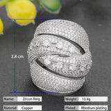 Twist Bold Rings Cubic Zirconia Stones Engagement Party Jewelry