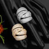 Twist Bold Rings Cubic Zirconia Stones Engagement Party Jewelry
