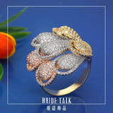 Bride Talk Honeybee Rings Cubic Zirconia Women Engagement Jewelry