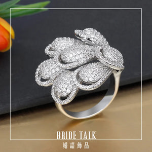 Bride Talk Honeybee Rings Cubic Zirconia Women Engagement Jewelry