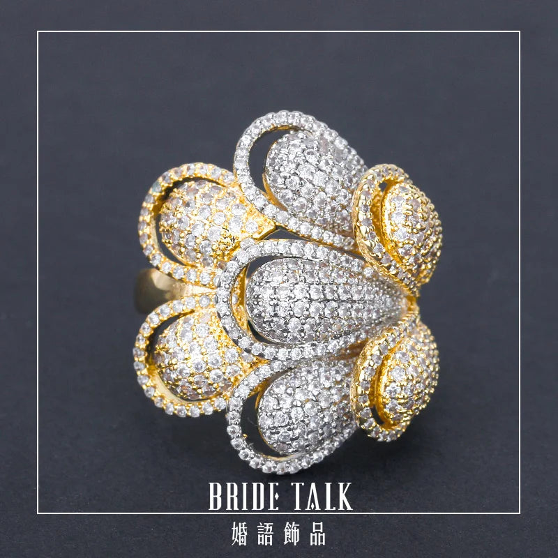 Bride Talk Honeybee Rings Cubic Zirconia Women Engagement Jewelry